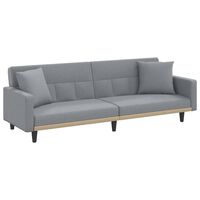 vidaXL Sofa-lova su pagalvėlėmis, šviesiai pilkos spalvos, audinys
