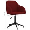 vidaXL Pasukamos valgomojo kėdės, 2vnt., vyno raudonos, aksomas