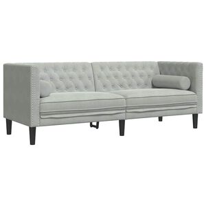 vidaXL Sofa &Scaron;viesiai pilka 194 x 74,5 x 70,5 cm Aksomas