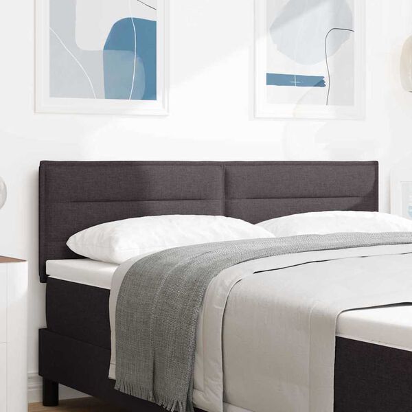 vidaXL LED galvūgalis su galvūgalio Tamsiai rudas 160 cm Poliesteris