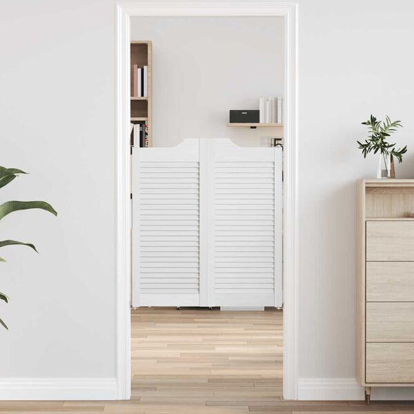 vidaXL varstomos durys su žaliuzėmis Design 1-Pair White 90x80 cm