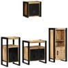 vidaXL Vonios baldų rinkinys 4 vnt. Ruda ir juoda 55 x 35 x 60 cm