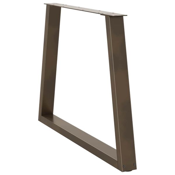 vidaXL Valgomojo stalo kojelės, V formos, 2 vnt., natūralus plienas, 90x(72-73,3) cm, plienas