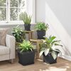 vidaXL Kvadratinis gėlių vazonas 24 pcs Juoda 43 x 43 x 33.5 cm