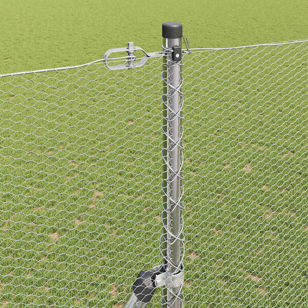 vidaXL Tvorelės stulpas Sidabro 25 x 1,6 m (13 mm tinklas) Plienas