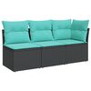 vidaXL Sodo sofa su pagalve Juoda 172 x 62 x 69 cm Poli ratanas
