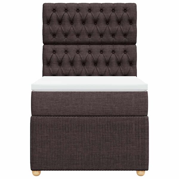 vidaXL Lova su spyruoklėmis ir čiužiniu, ruda, 80x200 cm, audinys