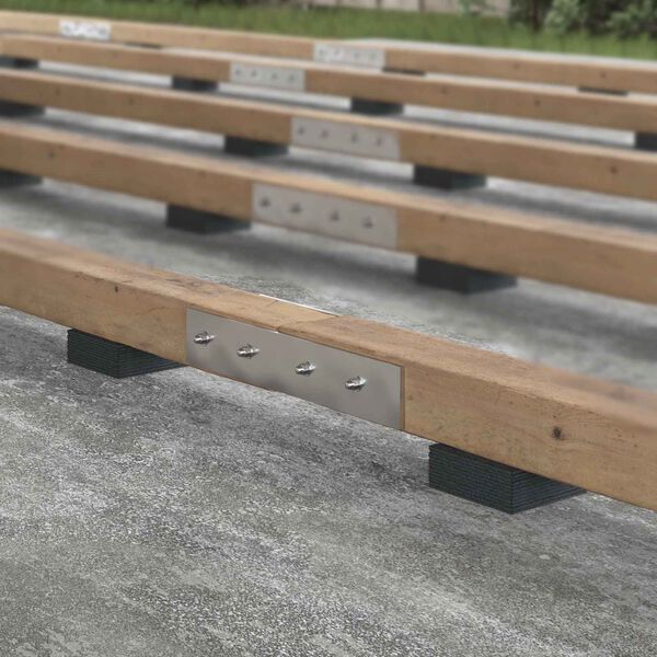 vidaXL Gumos granulių terasų kilimėlis Juodas 9 x 9 x 0,3 cm Guma