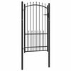 vidaXL Tvoros vartai su smailiais su užraktu Juoda 100 x 175 cm