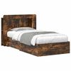 vidaXL Lovos rėmas su saugojimu Dūminio ąžuolo 75 x 190 cm
