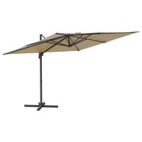 vidaXL Gembės formos skėtis su LED, taupe spalvos, 400x300cm