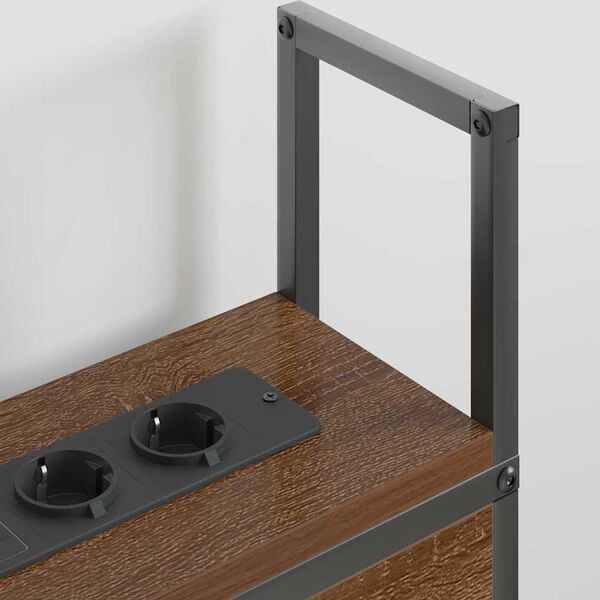 vidaXL Saugojimo Lovos Atlo&scaron;as su Įkrovimo Stotimi ruda ąžuolo 140 cm