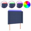 vidaXL Galvūgalis su LED, mėlynos spalvos, 93x16x118/128cm, audinys