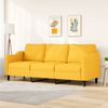 vidaXL Trivietė sofa, &scaron;viesiai geltonos spalvos, 180cm, audinys
