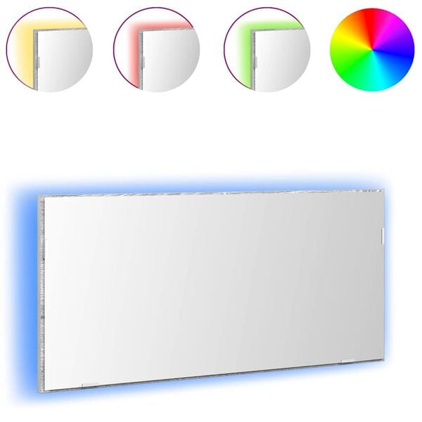 vidaXL Veidrodis su veidrodžiu Aukštas pilkas sonoma 80 x 37 cm