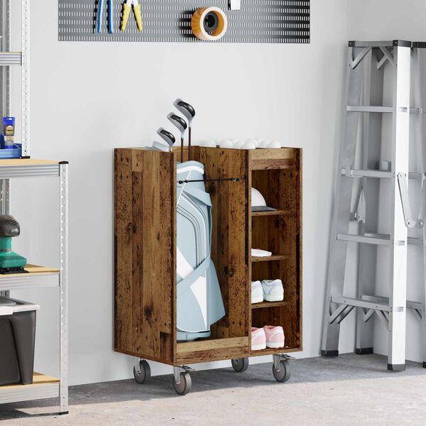 vidaXL Golfo spinta su ratu Paprastas Senas medis 65 x 45 x 98 cm