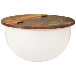 vidaXL Kavos staliukas, baltas, 50x27cm, perdirbtos medienos masyvas