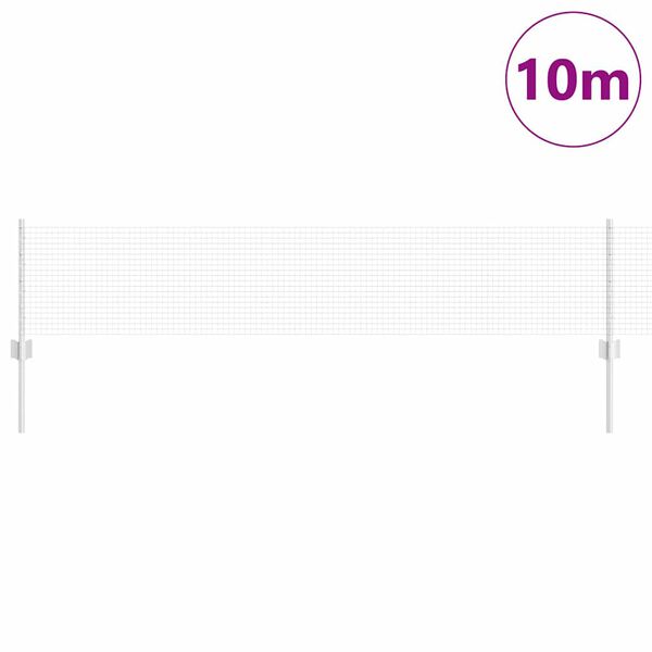 vidaXL Tvora su stulpais Sidabro 0,4 x 10 m Plienas