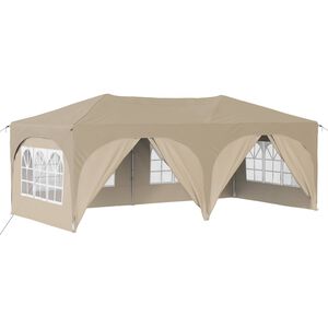 vidaXL Pop-up &scaron;ventinis palapinė 575 x 288 x 245 cm Kreminė
