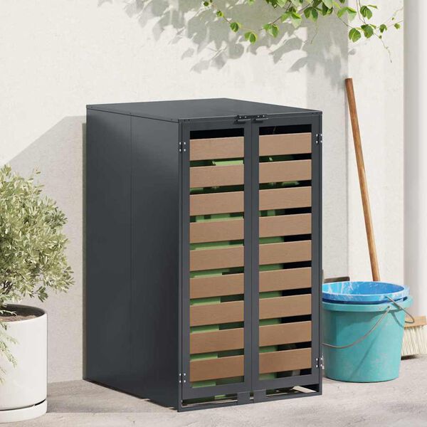 vidaXL Ratlankio konteinerių laikymas su dujų pakeliamu dangčiu 240L konteineriui