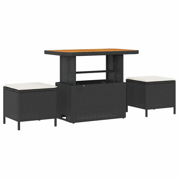 vidaXL Sodo Sofų Rinkinys su pagalve su pagalve 8 pcs Juoda ir kreminė