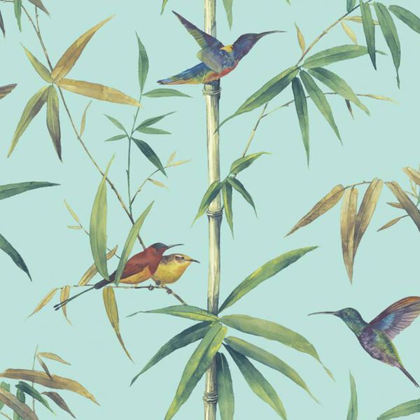 Noordwand Tapetai Kolibri and Bamboo, turkio spalvos