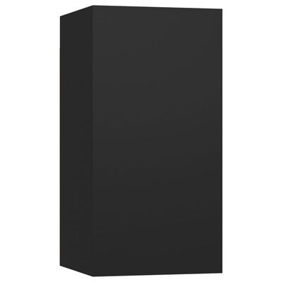vidaXL Televizoriaus spintelių komplektas, 7 dalių, juodas, mediena