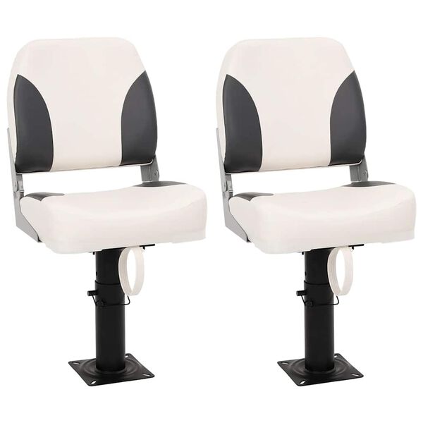 vidaXL Sulankstomos valties sėdynės, 2 vnt., žemas atlošas