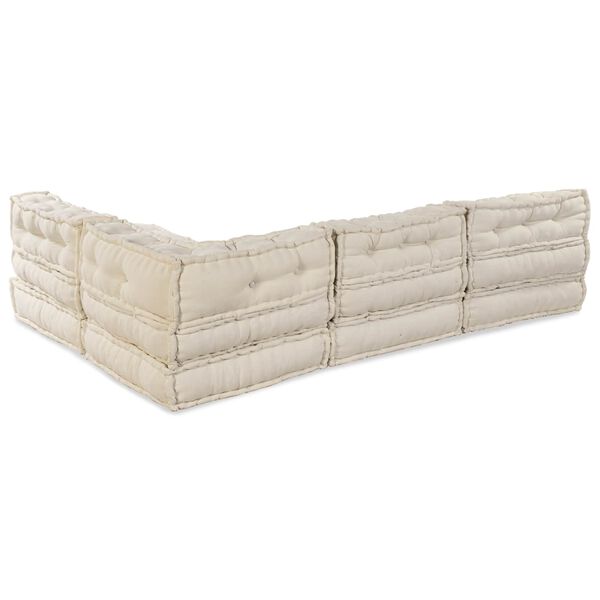 vidaXL Modulinė sofa 4 pcs Kreminė audinys