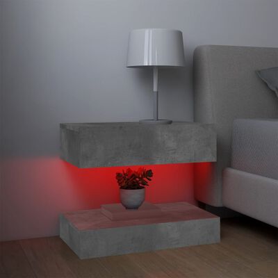 vidaXL TV spintelės su LED apšvietimu, 2vnt., betono pilkos, 60x35cm