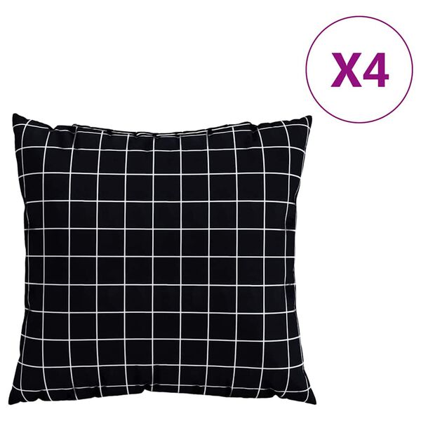 vidaXL I&scaron;sklaidymo pagalvės 4 pcs Juodas ra&scaron;tuotas 50 x 50 cm