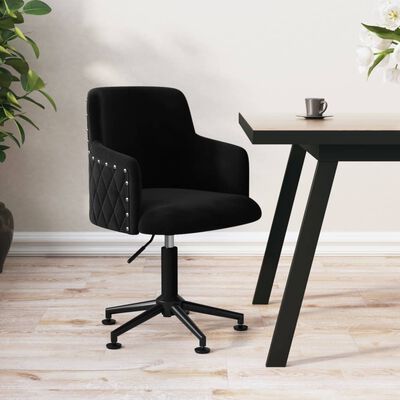 vidaXL Pasukama biuro kėdė, juodos spalvos, aksomas