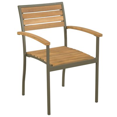 vidaXL Sudedamos lauko kėdės, 2 vnt., akacijos mediena ir plienas