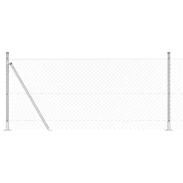 vidaXL Tvorelės stulpas Sidabro 10 x 0,8 m (40 x 40 mm tinklas)