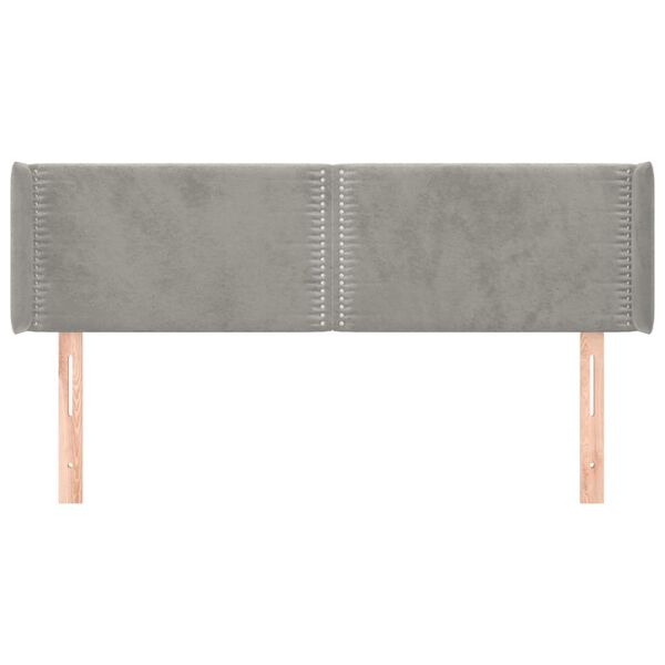 vidaXL Galvūgalis su auselėmis,&scaron;viesiai pilkos,147x16x78/88cm,aksomas