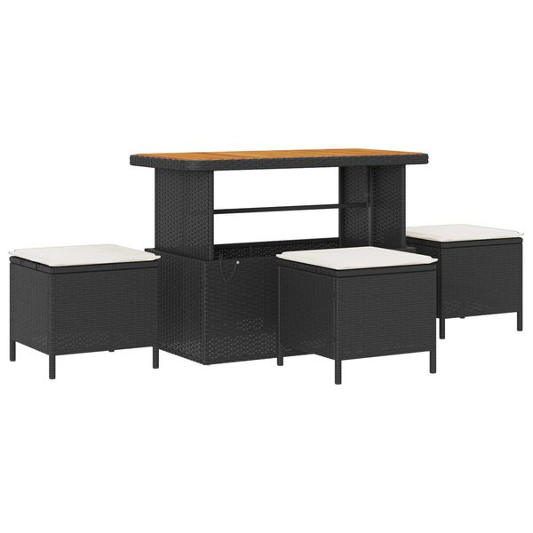 vidaXL Sodo Sofų Rinkinys 13 pcs Juoda ir kreminė 110 x 55 x 71 cm