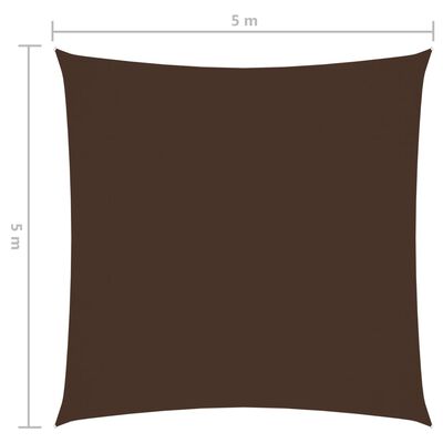 vidaXL Uždanga nuo saulės, ruda, 5x5m, oksfordo audinys, kvadratinė