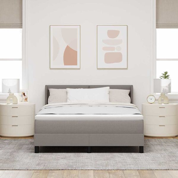 vidaXL Kiemas lova su čiužiniu Taupe 190 x 140 cm Poliesteris