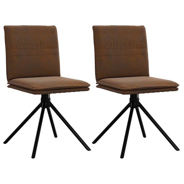 vidaXL Valgomojo kėdė, rudos spalvos, dirbtinė versta oda