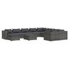 vidaXL Sodo komplektas su pagalvėlėmis, 11 dalių, pilkas, poliratanas