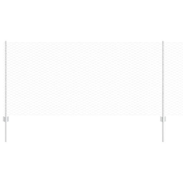 vidaXL Tvora su stulpais Sidabro 1 x 50 m Plienas