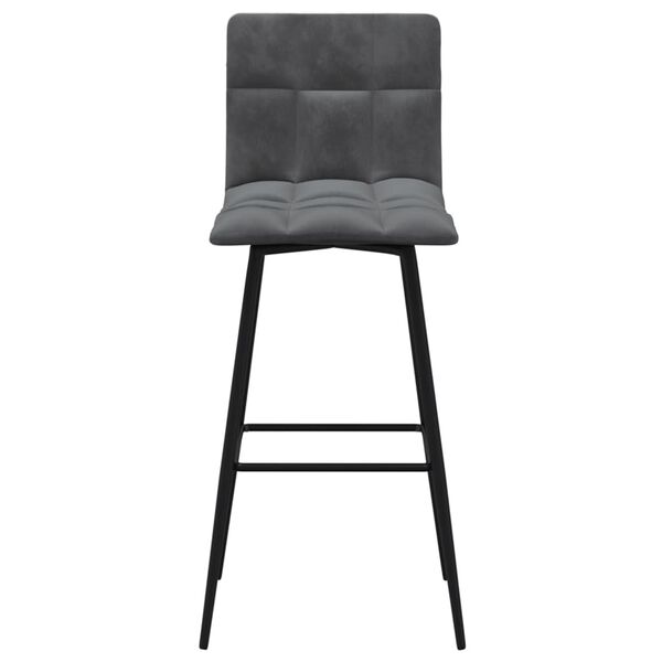 vidaXL Baro taburetės, 2vnt., tamsiai pilkos spalvos, aksomas