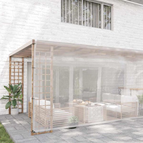 vidaXL Skaidrus brezentas su ąselėmis 5x10 m Polietilenas