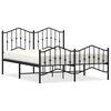 vidaXL Lovos rėmas su galvūgaliu/kojūgaliu, juodas, 135x190cm, metalas