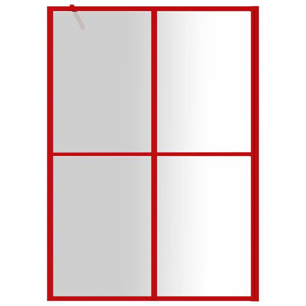 vidaXL Du&scaron;o sienelė su skaidriu ESG stiklu, raudona, 140x195cm
