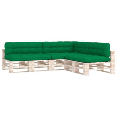 vidaXL Pagalvėlės sofai iš palečių, 7vnt., žalios spalvos