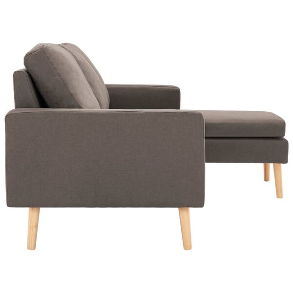 vidaXL Trivietė sofa su pakoja, taupe spalvos, audinys