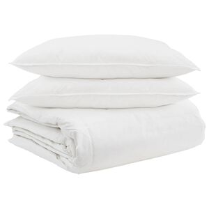 vidaXL Antklodžių rinkinys su pagalve 3 pcs Balta Plunksna