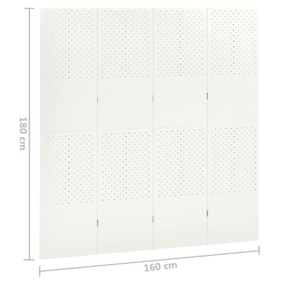 vidaXL Kambario pertvaros, 4 dalių, 2vnt., baltos, 160x180cm, plienas