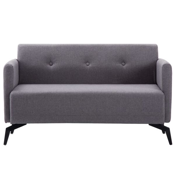 vidaXL Dvivietė sofa, audinio apmu&scaron;alas, 115x60x67cm, &scaron;viesiai pilka